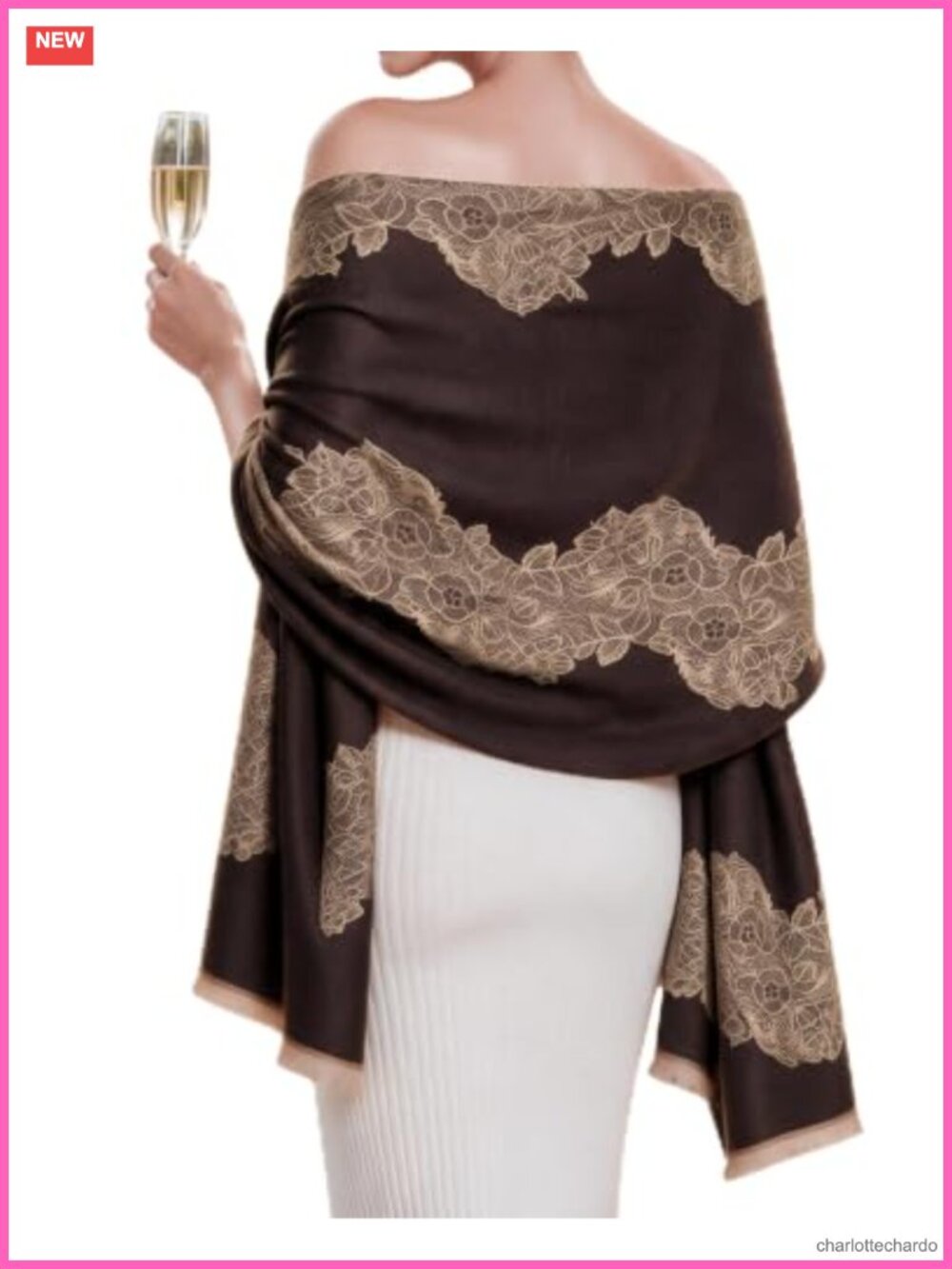 Reversible Paisley Pashmina Shawl Wrap Oversized Acrylic Blend